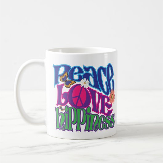 Peace Liebe Hippieness 11oz Kaffeetasse (Links)