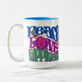 Peace Liebe Hippieness 15oz Zweifarbige Tasse (Links)