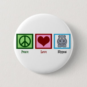 Peace Liebe Hippos Button