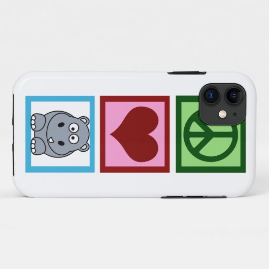 Peace Liebe Hippos Case-Mate iPhone Hülle (Rückseite (Horizontal))