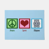 Peace Liebe Hippos Fußmatte (Vorderseite)