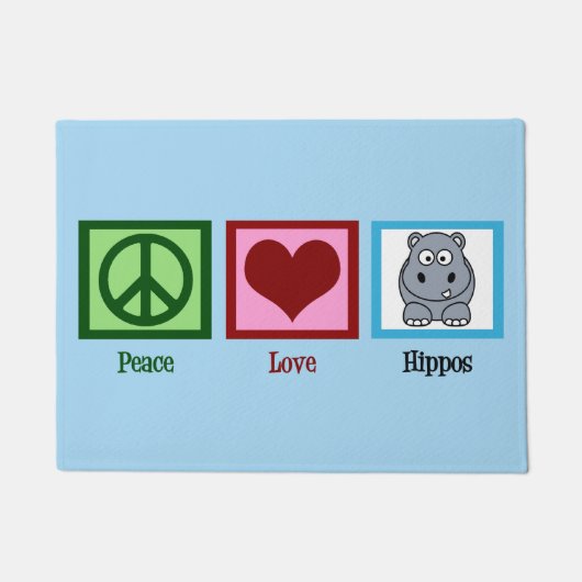 Peace Liebe Hippos Fußmatte (Vorderseite)