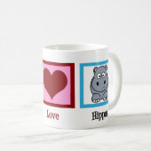 Peace Liebe Hippos Kaffeetasse (VorderseiteRechts)