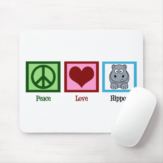 Peace Liebe Hippos Mousepad (Mit Mouse)