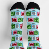 Peace Liebe Hippos Niedlich Blue Hippopotamus Socken (Oben)