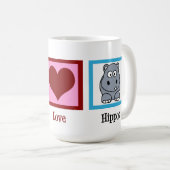 Peace Liebe Hippos Niedlich Hippo Kaffeetasse (VorderseiteRechts)