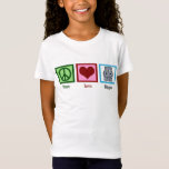 Peace Liebe Hippos Niedlich Hippo Mascot Kinder T-Shirt<br><div class="desc">Niedlicher Hippo-Kinder-T - Shirt mit einem hübschen grünen Schild, Herz und einem bezaubernden Cartoon Nilpferd. Peace Liebe Hippos Kinder Shirt.</div>
