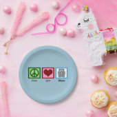 Peace Liebe Hippos Pappteller (Party)