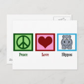 Peace Liebe Hippos Postkarte (Vorne/Hinten)