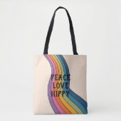 Peace Liebe Hippy Retro 60er Blume Pattern Tasche (Vorderseite)