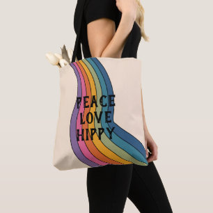 Peace Liebe Hippy Retro 60er Blume Pattern Tasche