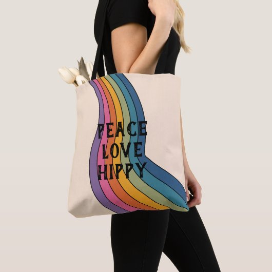 Peace Liebe Hippy Retro 60er Blume Pattern Tasche (Von Nahem)