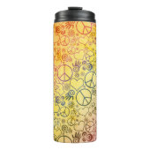 Peace Liebe Hippy Symbol Design Thermosbecher (Vorderseite)