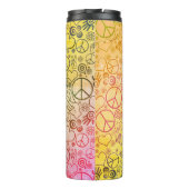 Peace Liebe Hippy Symbol Design Thermosbecher (Rückseite)