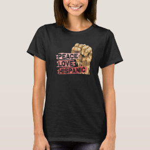 Peace Liebe Hispanic Heritage Monte Frauen Kulture T-Shirt