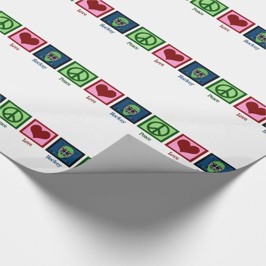 Peace Liebe Hockey Geschenkpapier (Ecke)