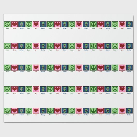 Peace Liebe Hockey Geschenkpapier (Flach)