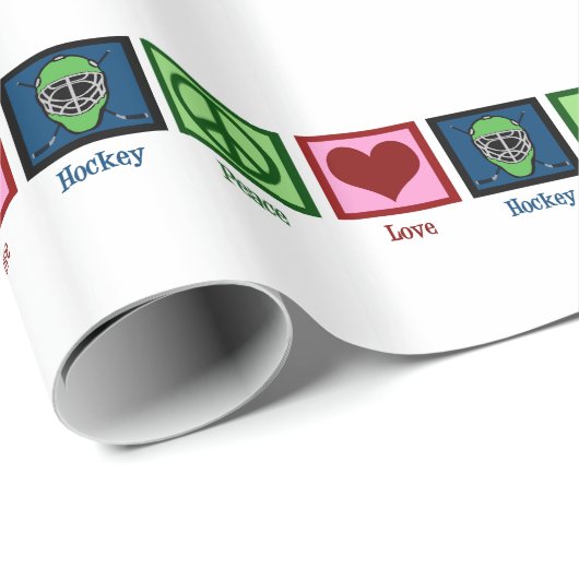 Peace Liebe Hockey Geschenkpapier (Rolleneckpunkt)