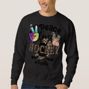 Peace Liebe Hockey Gigi Life Mama Oma Leopard Sweatshirt
