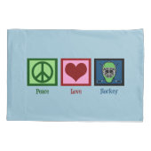 Peace Liebe Hockey (Goalie Mask) Niedlich Kissenbezug (Rückseite)