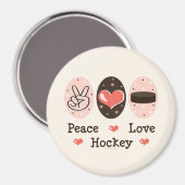 Peace Liebe Hockey Magnet (Vorderseite/Rückseite)