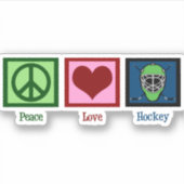 Peace Liebe Hockey Mask Aufkleber (Vorderseite)