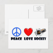 Peace Liebe Hockey Postkarte (Vorne/Hinten)