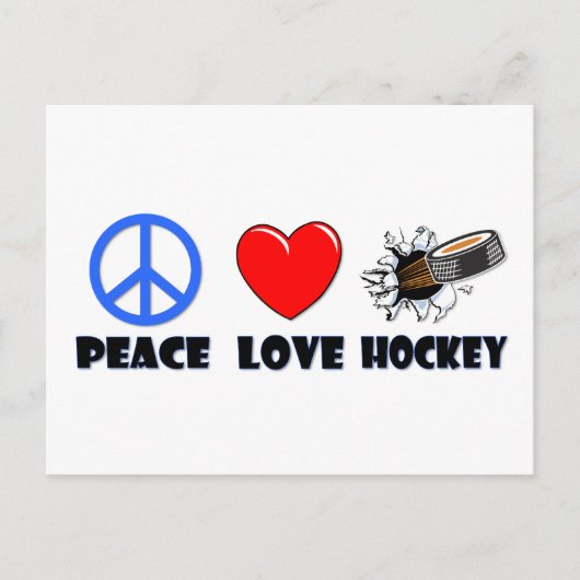 Peace Liebe Hockey Postkarte (Vorderseite)