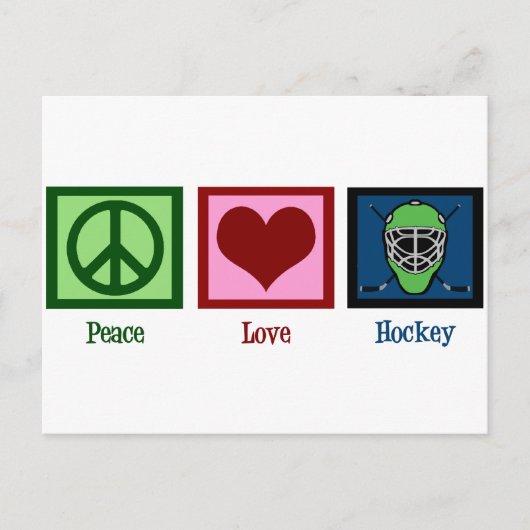 Peace Liebe Hockey Postkarte (Vorderseite)