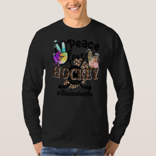 Peace Liebe Hockey Stepsister Life Mama Oma Leop T-Shirt