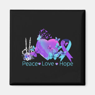 Peace Liebe Hoffnung Selbstmordbewusstsein Hand Sk Magnet