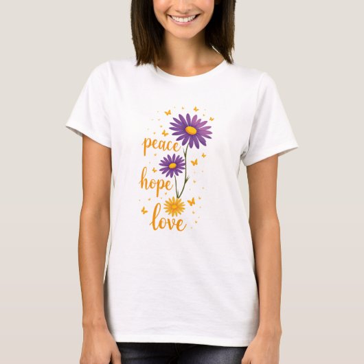 Peace Liebe Hoffnung T - Shirt Inspiration Positiv (Vorderseite)