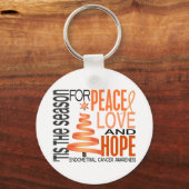 Peace Liebe Hoffnung Weihnachten Endometriumkrebs Schlüsselanhänger (Vorderseite)