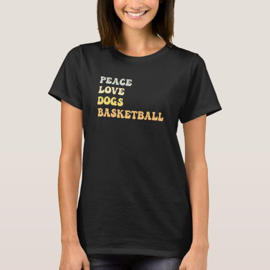 Peace Liebe Hogs Basketball Retro T-Shirt (Vorderseite)