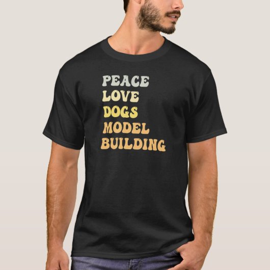 Peace Liebe Hogs Model Gebäude Retro T-Shirt (Vorderseite)