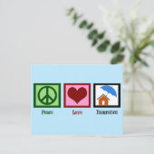 Peace Liebe Homeeigner Insurance Company Postkarte (Stehend Vorderseite)