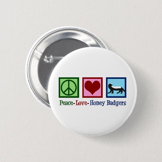 Peace Liebe Honey Badgers Button (Vorne & Hinten)