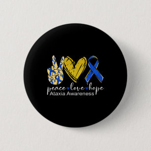 Peace Liebe Hope Ataxixie Awareness Shirt Blue Rib Button