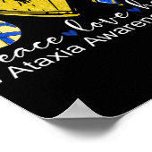 Peace Liebe Hope Ataxixie Awareness Shirt Blue Rib Poster (Ecke)