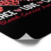 Peace Liebe Hope Blood Cancer Awareness Red Ribbon Poster (Ecke)