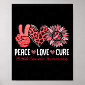 Peace Liebe Hope Blood Cancer Awareness Red Ribbon Poster (Vorne)