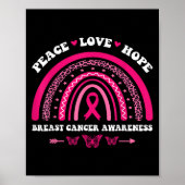 Peace Liebe Hope Breast Cancer Rainbow Emotional P Poster (Vorne)