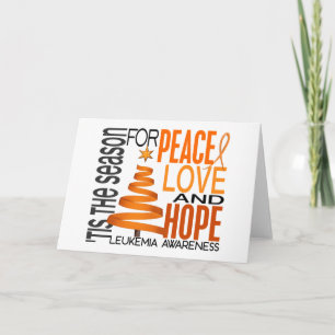 Peace Liebe Hope Christmas Holiday Leukemia Feiertagskarte