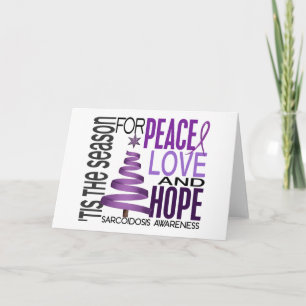 Peace Liebe Hope Christmas Holiday Sarcoidose Feiertagskarte
