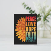 Peace Liebe Hope Faith Pray Postkarte (Stehend Vorderseite)