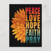 Peace Liebe Hope Faith Pray Postkarte (Vorderseite)