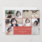 Peace Liebe Hope Foto Weihnachtskarte Feiertagskarte (Vorderseite)