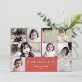 Peace Liebe Hope Foto Weihnachtskarte Feiertagskarte (Stehend Vorderseite)