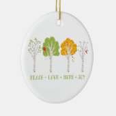 Peace Liebe Hope Joy Keramik Ornament (Rechts)