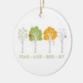 Peace Liebe Hope Joy Keramik Ornament (Links)
